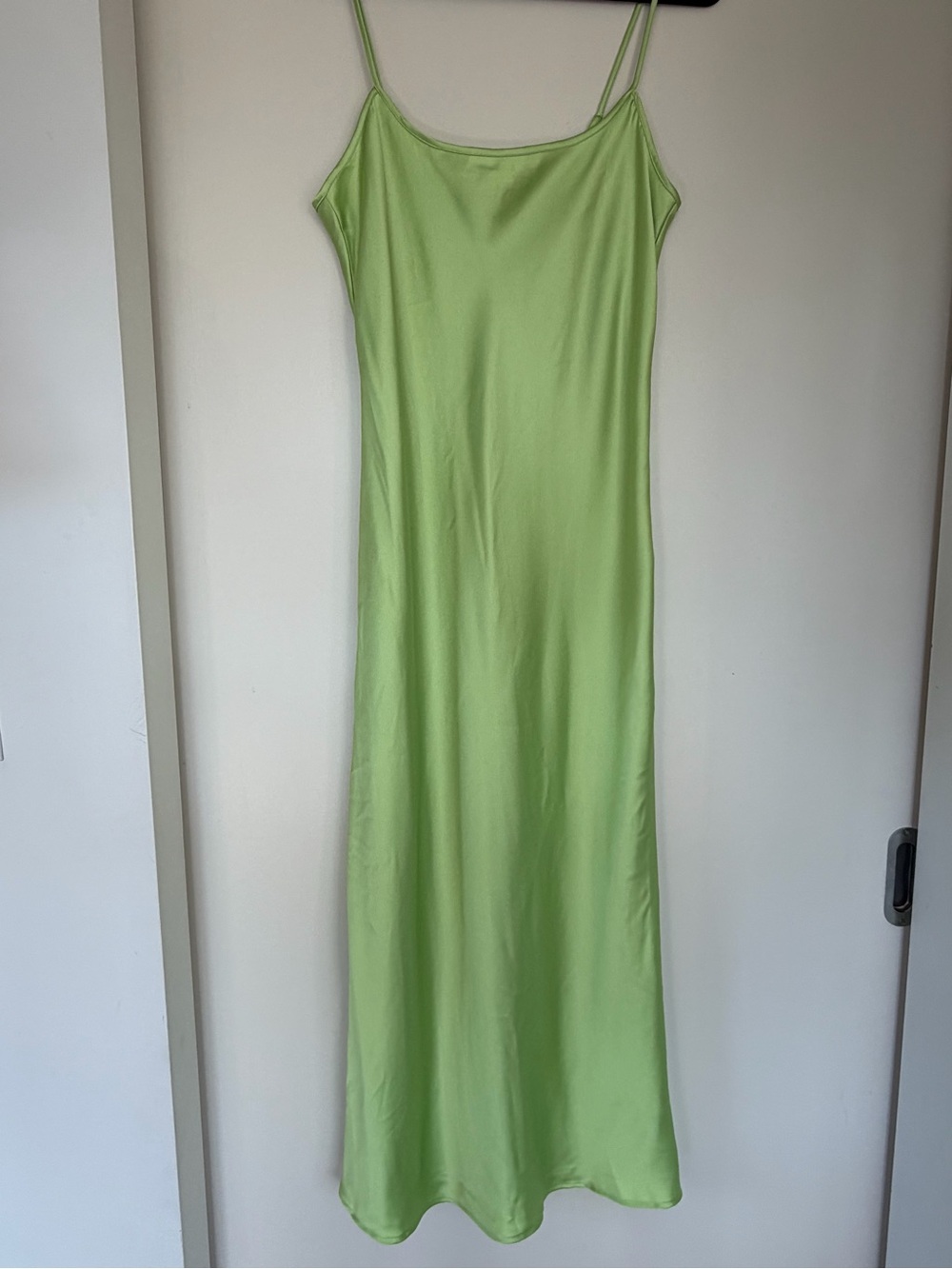 Joe Fresh Lime Green Satin Slip Maxi Dress